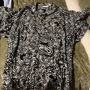 Black and White Paisley Blouse